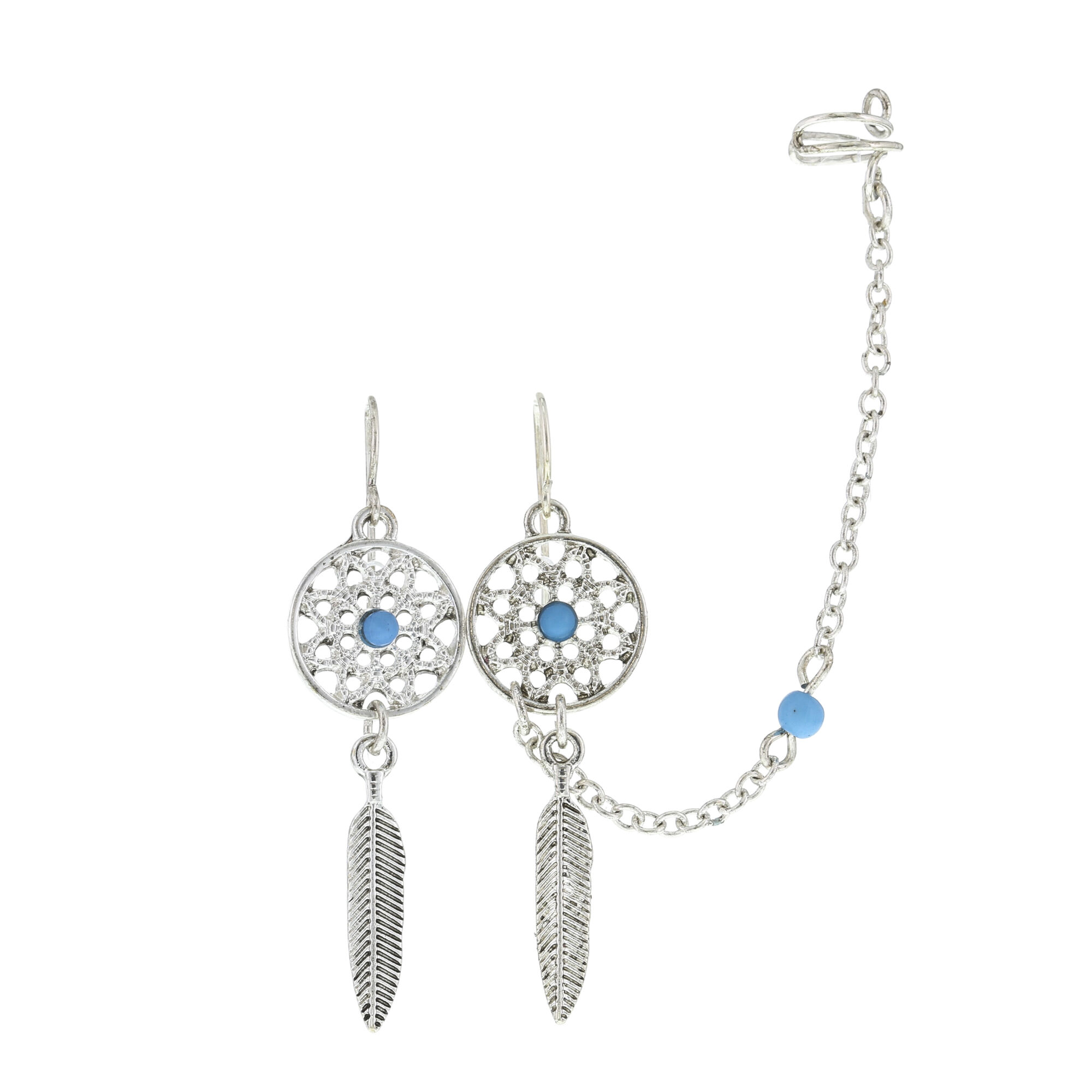 Claire/'s Girl/'s Celestial Chain Ear Cuff and Drop Earring Set in Silver